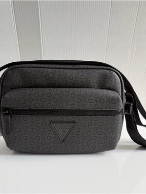 Guess Gray Men's Monogram Belt Bag